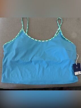 Roller Rabbit Blue Tank Swim Top with Green Trim
